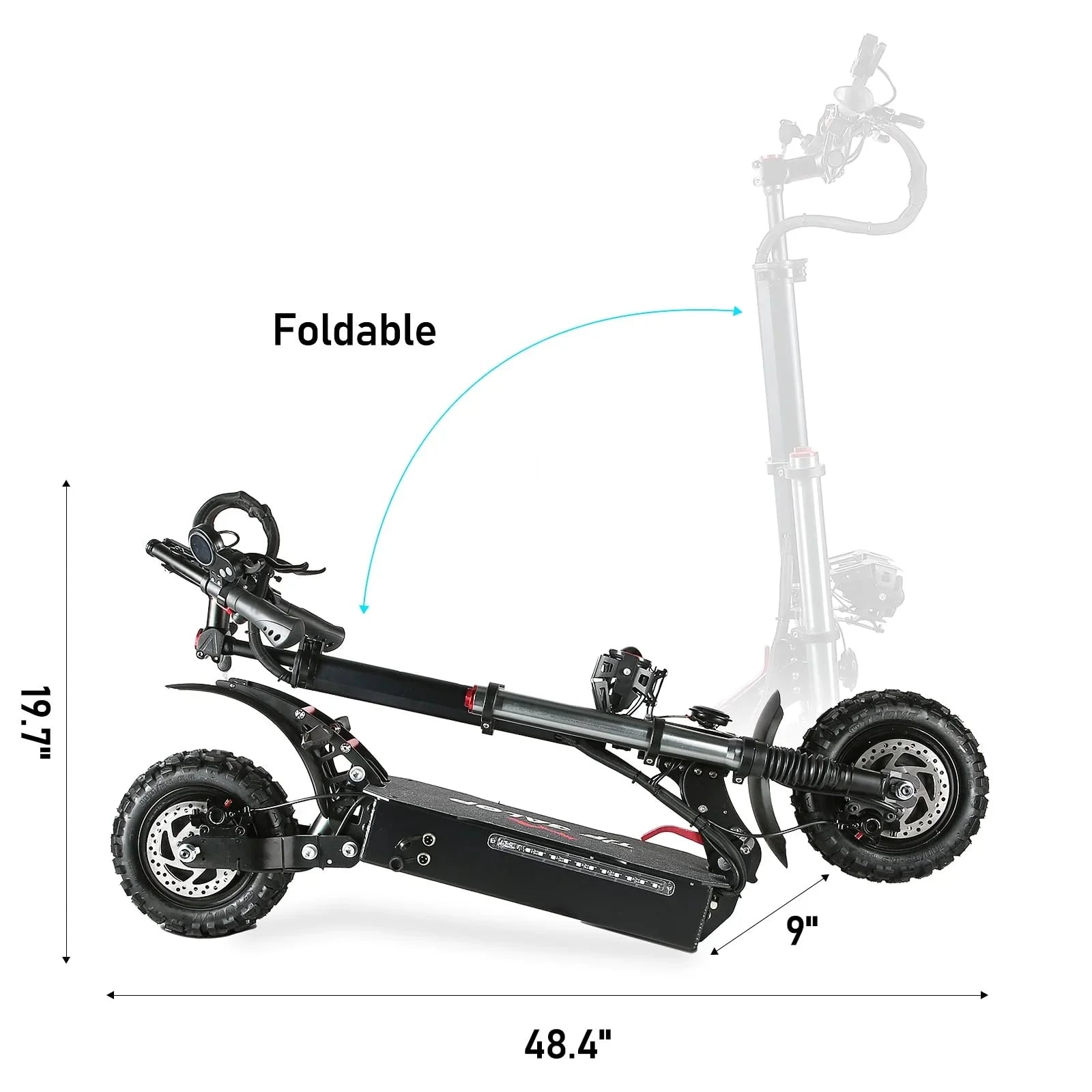 Adult Electric Scooter, Folding Scooter, Dual Motor 60V27AH Battery, Dual Disc Hydraulic Oil Brake, Dual Shock Absorption, with Seat
