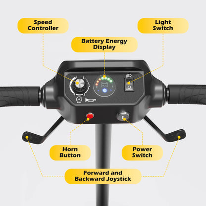 Upgrade 4 Wheels Mobility Scooter with Removable Battery, Compact Heavy Duty Mobile for Travel, Foldable Powered Wheelchair for Adult, 330Lbs, Red