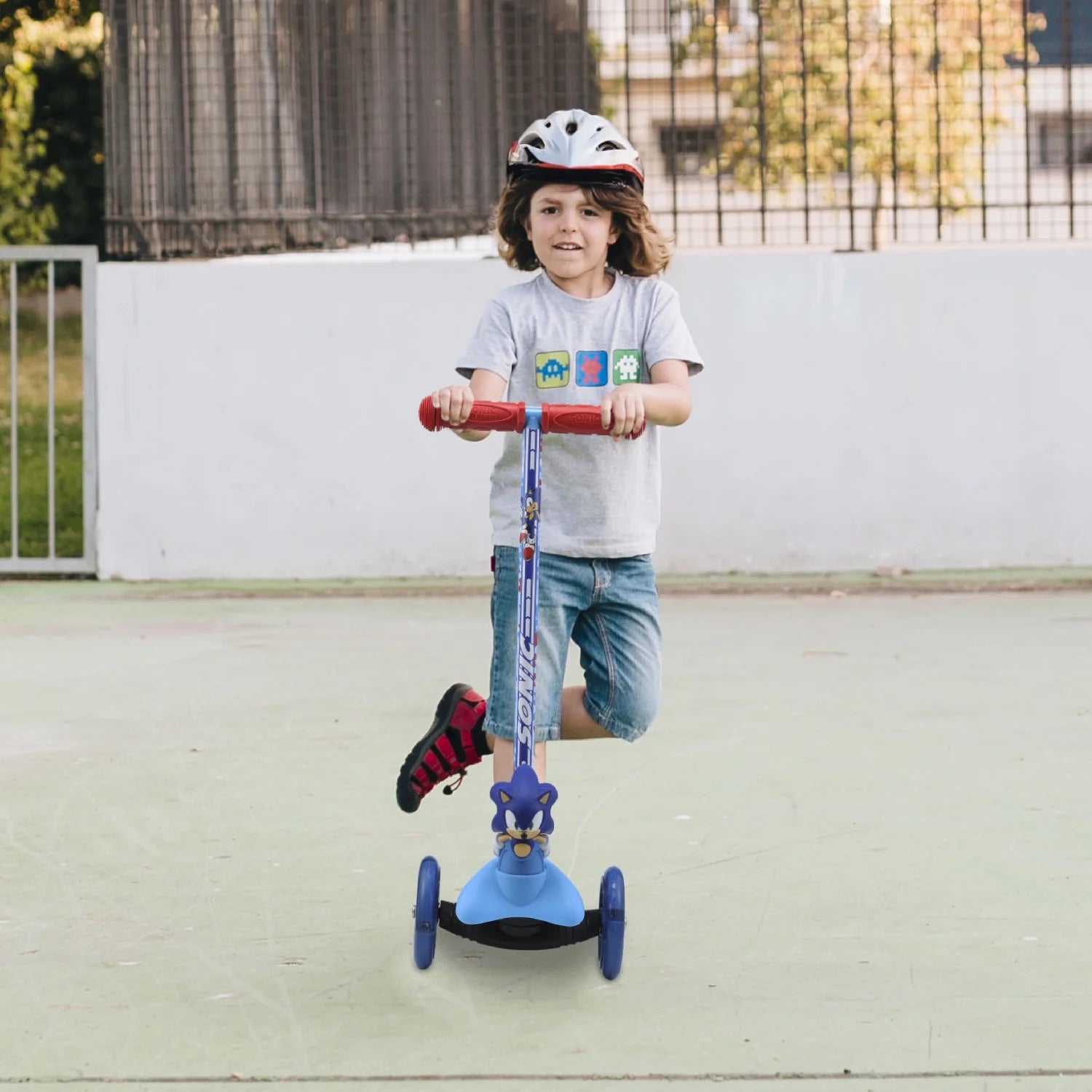 Ride-N-Glide Buddies 3D Toddler Scooter, 3 Wheel Scooter for Kids Ages 3+, Blue