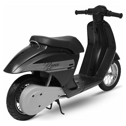 24V Retro Scooter with Easy Twist Throttle, for Ages 13 and Up, Black, Max Speed 14 Mph