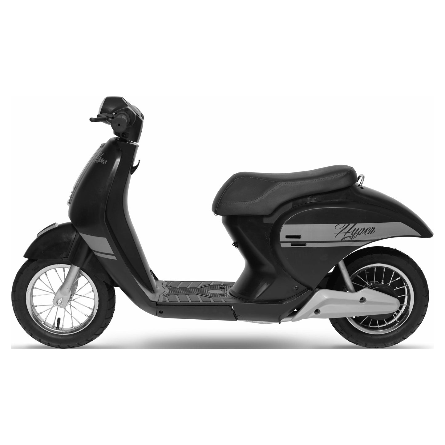 24V Retro Scooter with Easy Twist Throttle, for Ages 13 and Up, Black, Max Speed 14 Mph