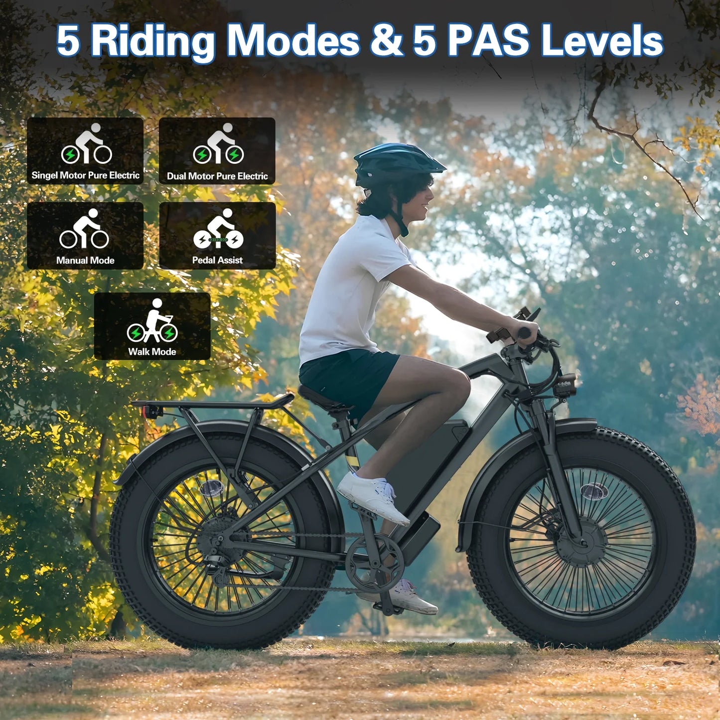 Electric Bike for Adults 26", 1000W (2000W Peak) E-Mountain Bike 48V 13AH UL2849