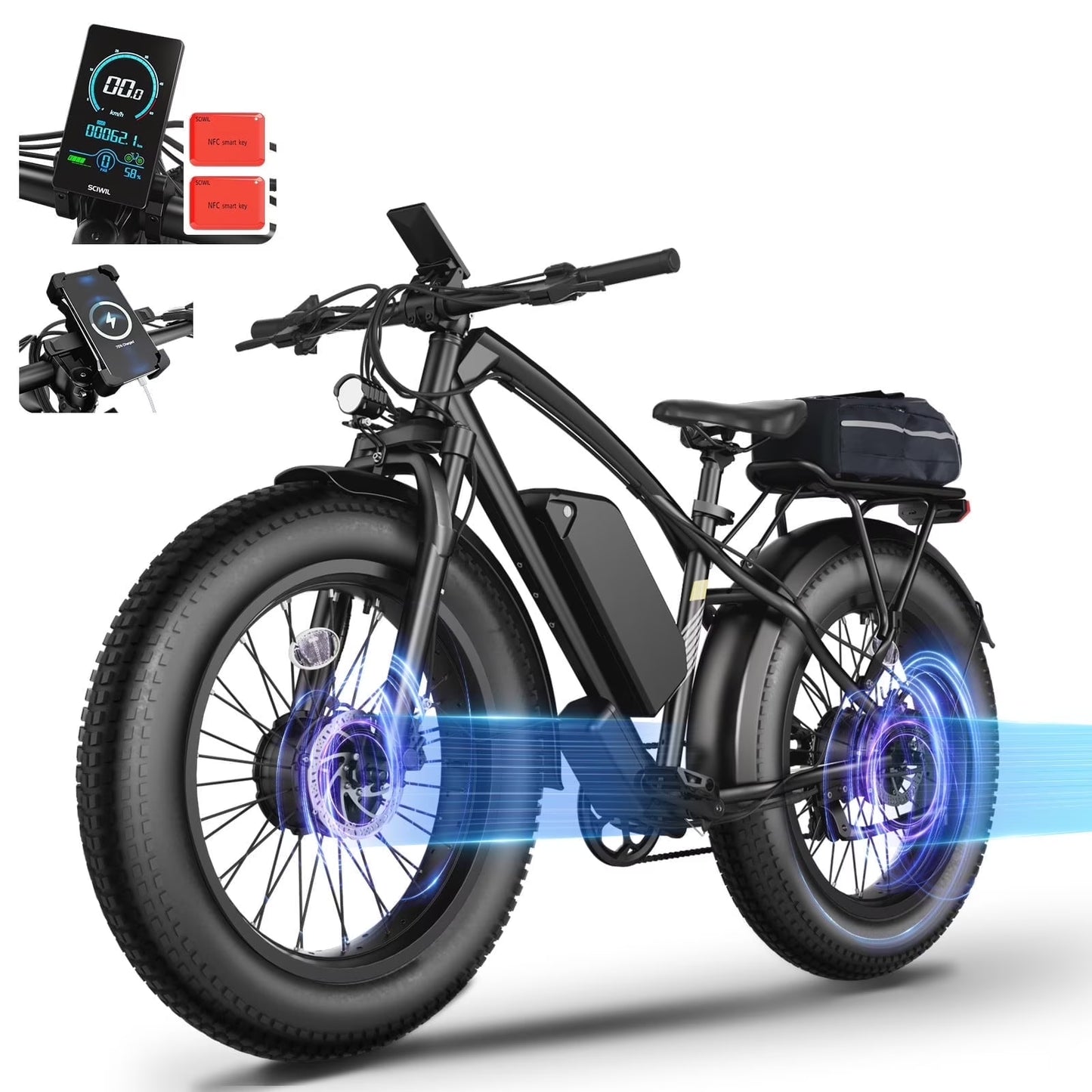 Electric Bike for Adults 26", 1000W (2000W Peak) E-Mountain Bike 48V 13AH UL2849