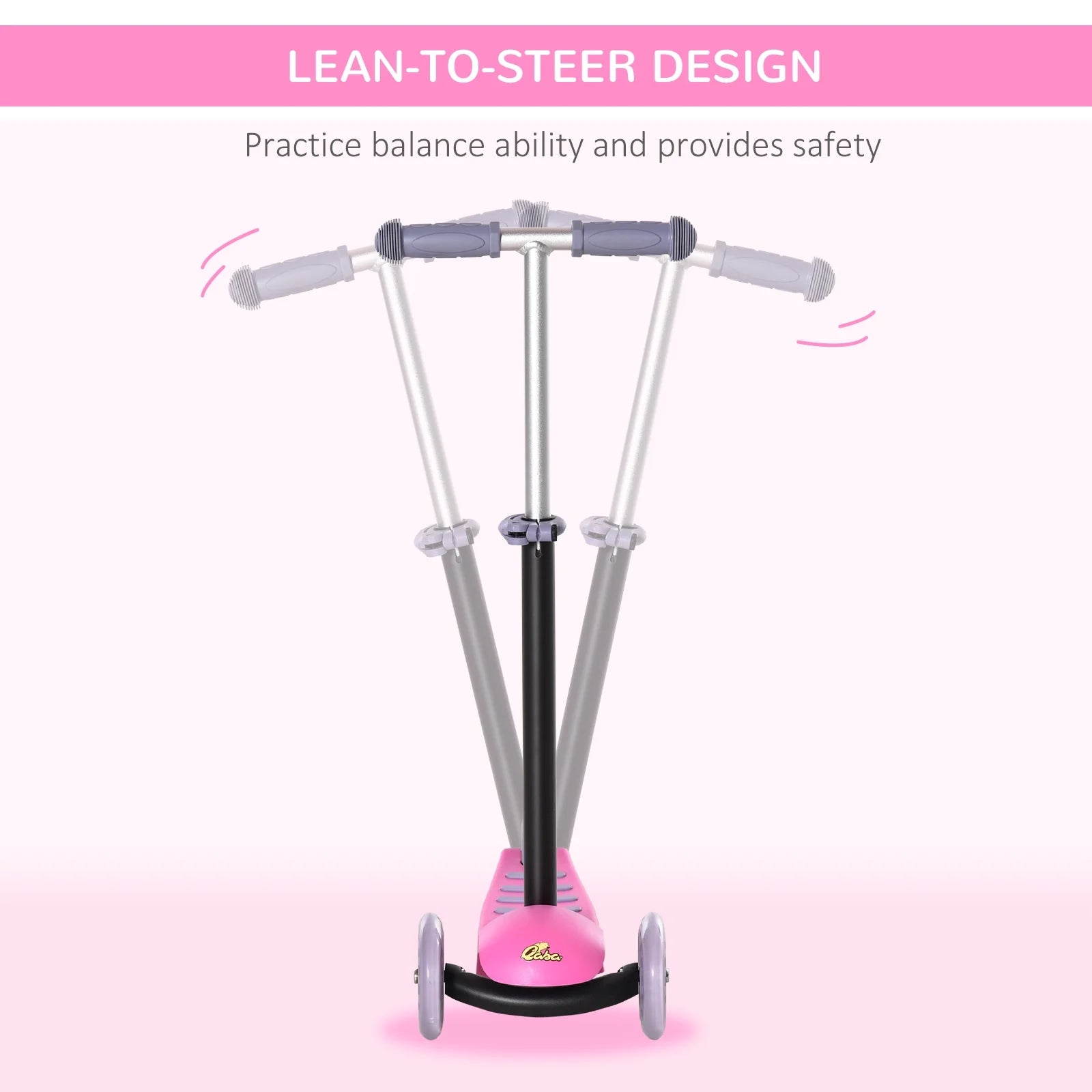 3-In-1 Ride on Push Car, Kids Scooter, Sliding Walker, Push Rider, with Adjustable Handlebar, 3 Balanced Wheels, Removable Storage Seat, for Boys and Girls Aged 2-6 Years Olds, Pink