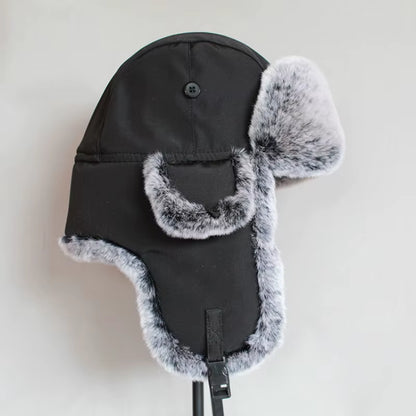 Winter Bomber Hat for Men Faux Fur Russian Hat Ushanka Women Thick Warm Cap with Ear Flaps