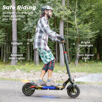 800W Electric Scooter, up to 25 Mph,25Miles Range, Dual Brake, Folding Scooter for Adults, off Road Electric Scooter