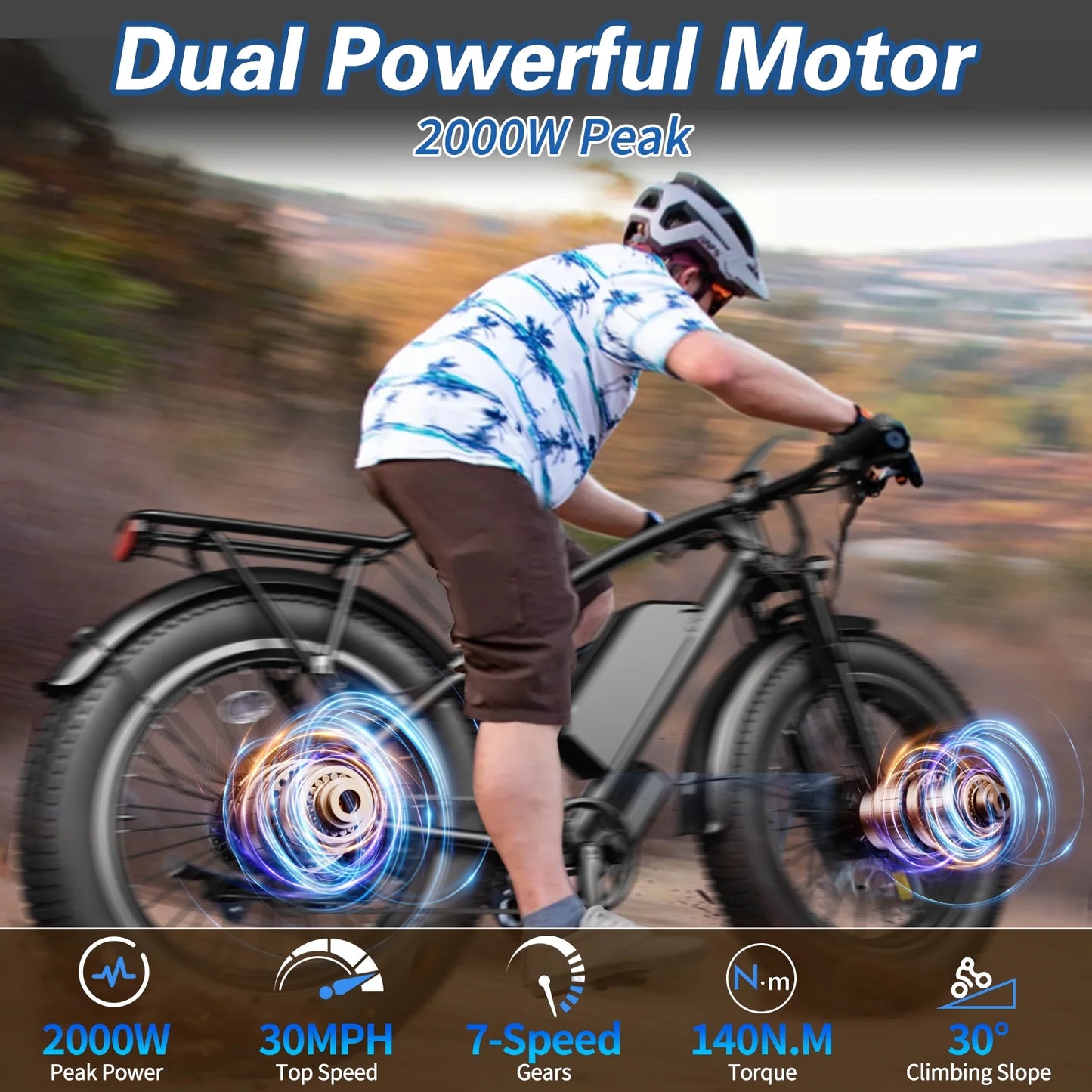 Electric Bike for Adults 26", 1000W (2000W Peak) E-Mountain Bike 48V 13AH UL2849