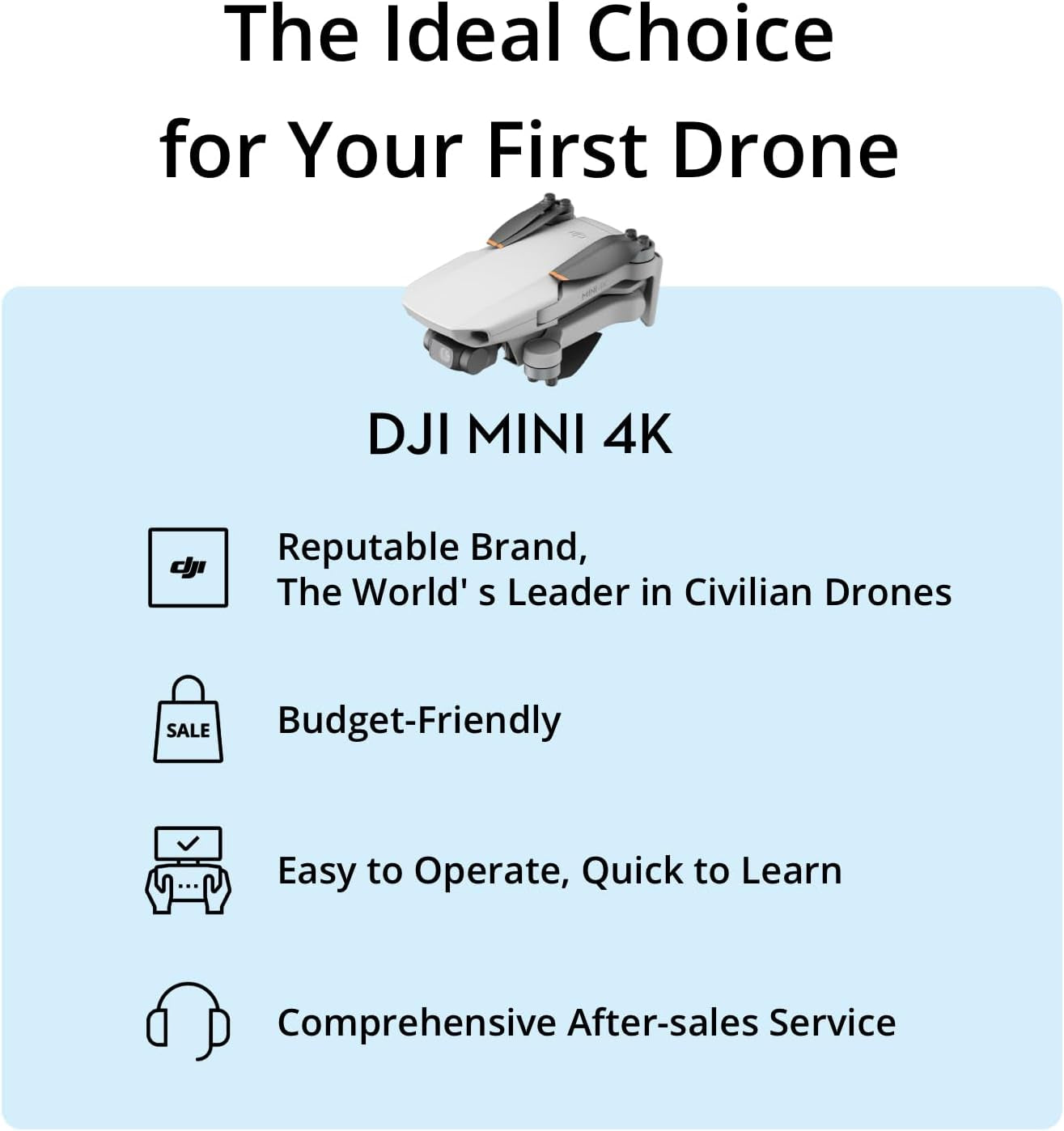 Mini 4K, Drone with 4K UHD Camera for Adults, under 249 G, 3-Axis Gimbal Stabilization, 10Km Video Transmission, Auto Return, Wind Resistance, 1 Battery for 31-Min Max Flight Time, Intelligent Flight