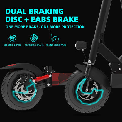 Electric Scooter with Seat for Adults,35 MPH MAX Speed ,1200W Foldable Escooter, 10 Inch Street Tire