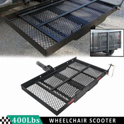 Wheelchair Carrier Scooter Carrier Cargo Carrier Hitch Rack W/ Ramp Folding Steel