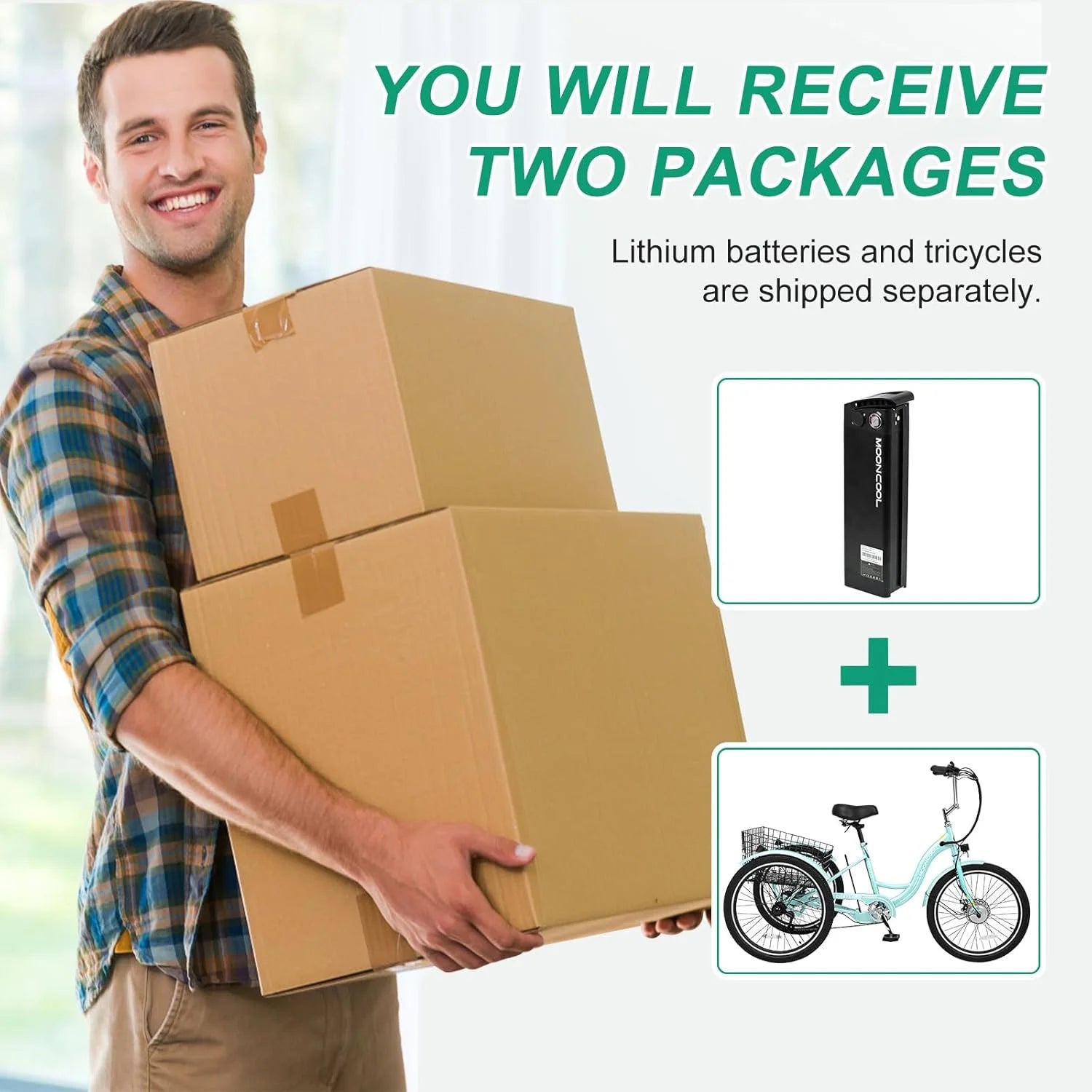 Electric Tricycle for Adults, 350W Electric Trike 7 Speed with 36V Removable Battery, 3 Wheel Electric Bikes for Women Men Seniors, 450Lb, 24/26 Inch Tire