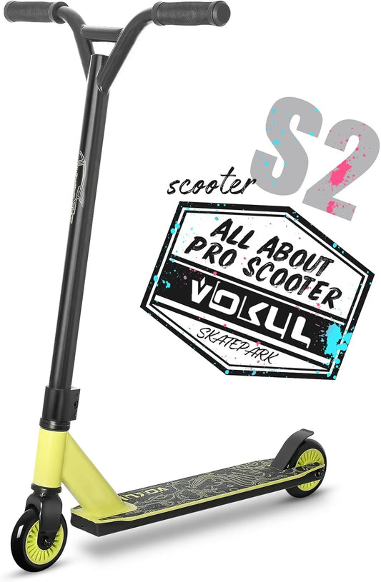 VOKUL Complete Pro Scooter for Kids Boys Girls Teens up 6 Years - Freestyle Tricks Pro Stunt Scooter - High Performance Gift for Skatepark Street Tricks