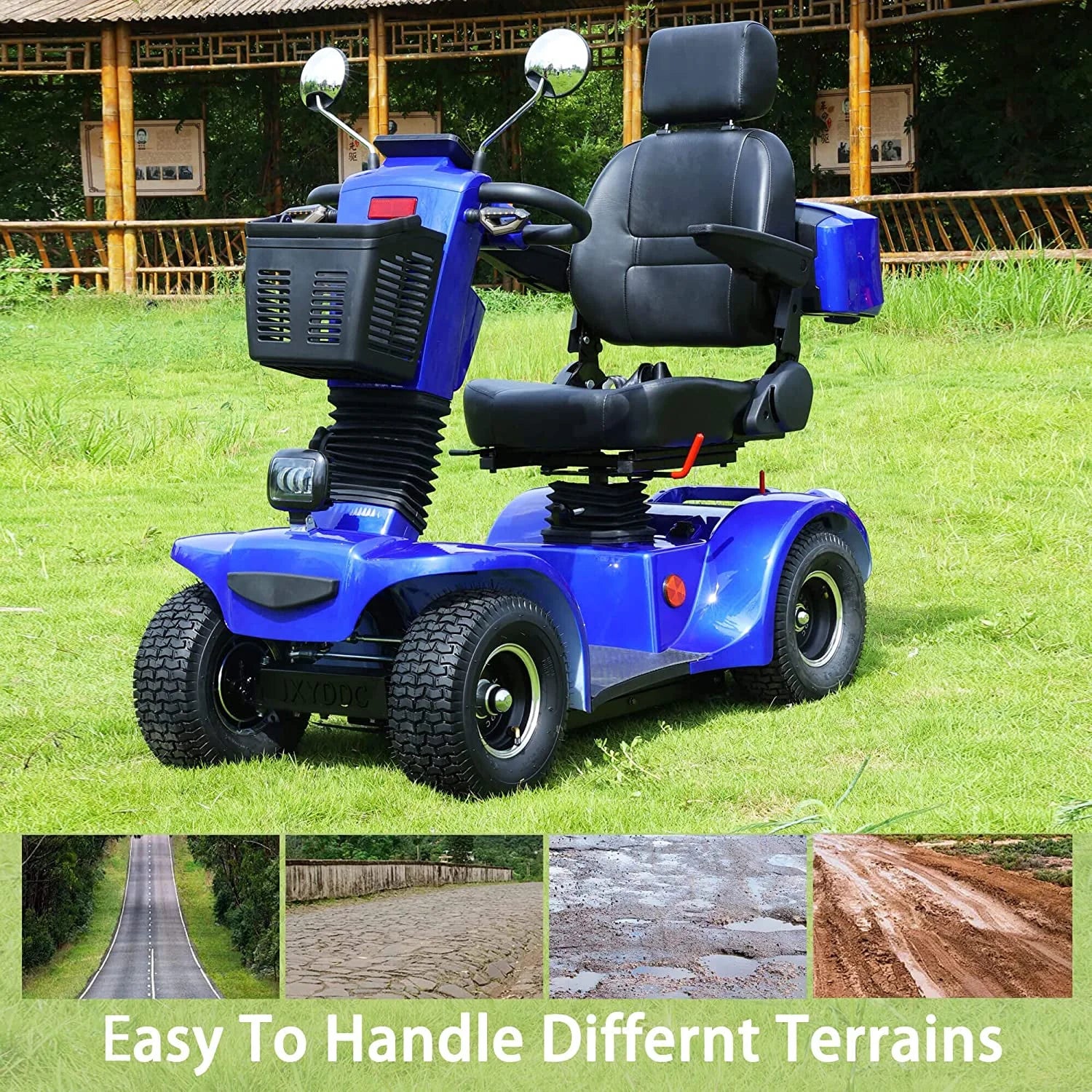 Featherlite 4-Wheel Mobility Scooter with Charger, Blue, 350 Lb Limit