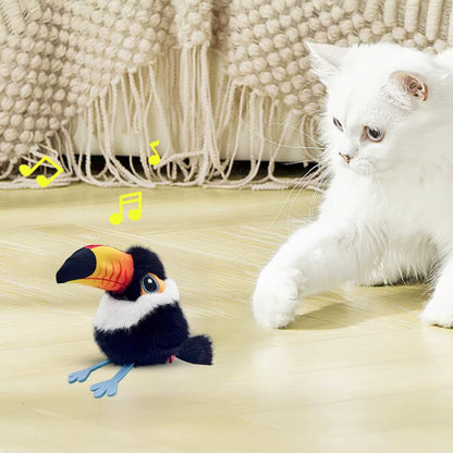 Vibrating Cat Toy with Claw Activation Soft Plush Cat Toy Material Rechargeable Flapping Cat Toys Motion for Indoor for Hunting