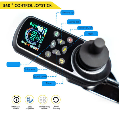 Manual Reclining Electric Wheelchair Lightweight Power Wheel Chair BLACK