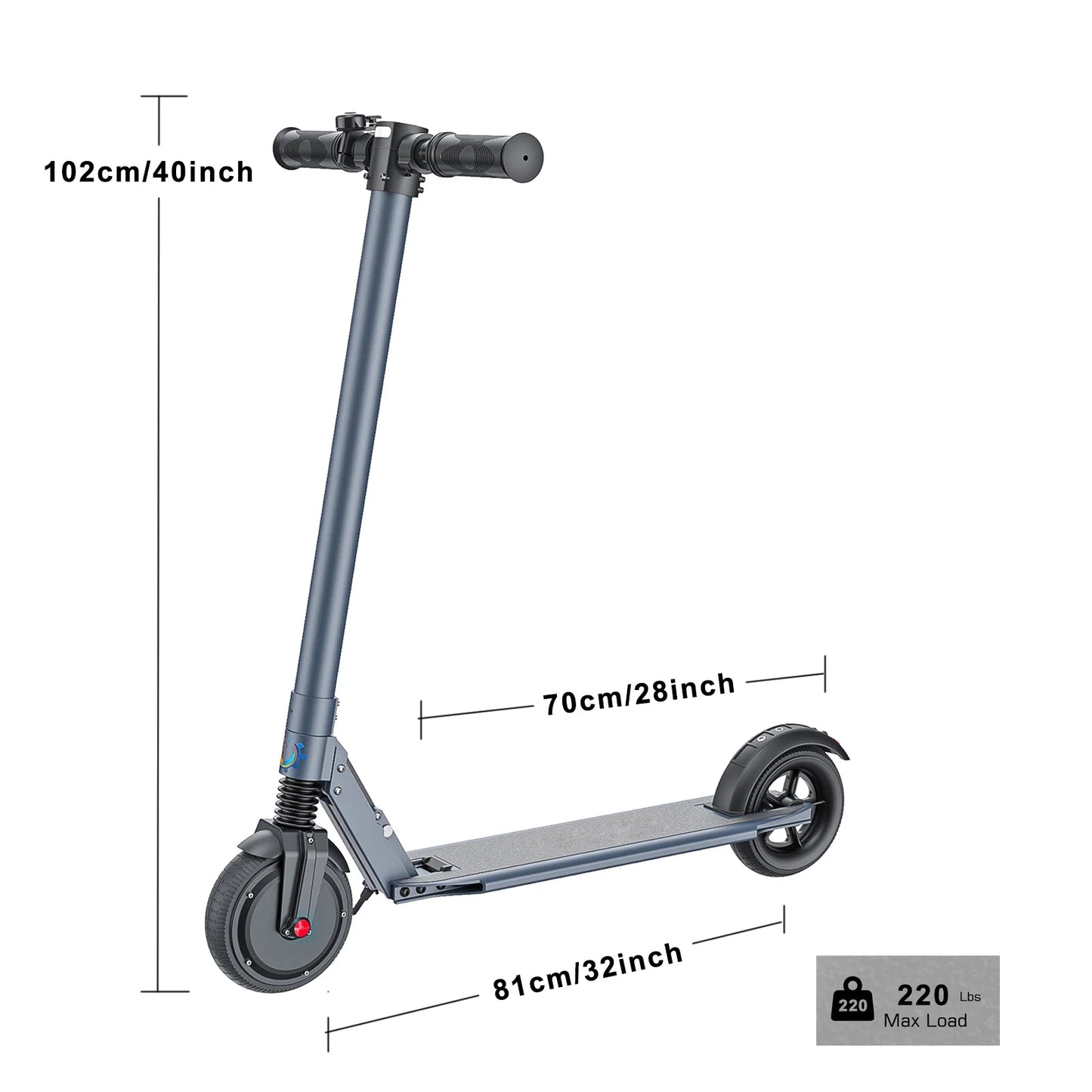Electric Scooter for Adults & Teens, 15 Miles Range & 15 Mph, 250W Adult Electric Scooter with LED Display and Braking System, Foldable Commute E Scooter,Blue