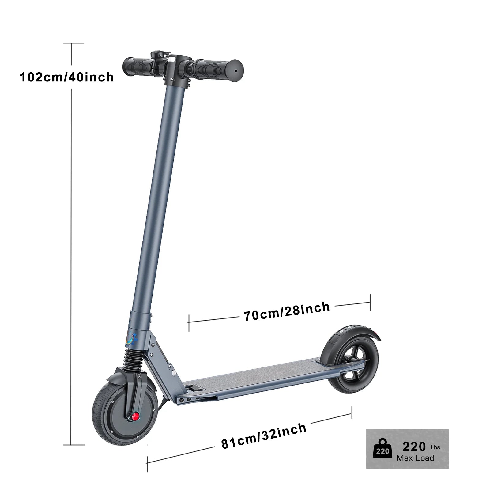 Electric Scooter for Adults & Teens, 15 Miles Range & 15 Mph, 250W Adult Electric Scooter with LED Display and Braking System, Foldable Commute E Scooter,Blue