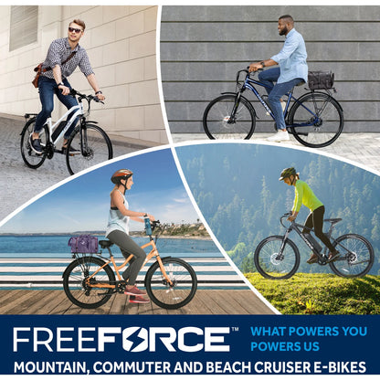 Avalon 16-In Electric Beach Cruiser Bike | Hybrid E-Bike for Adults, Thumb Throttle and Pedal Assist | with Speed Sensor, Storage Rack, Bell, Water Bottle Bracket | Light Blue