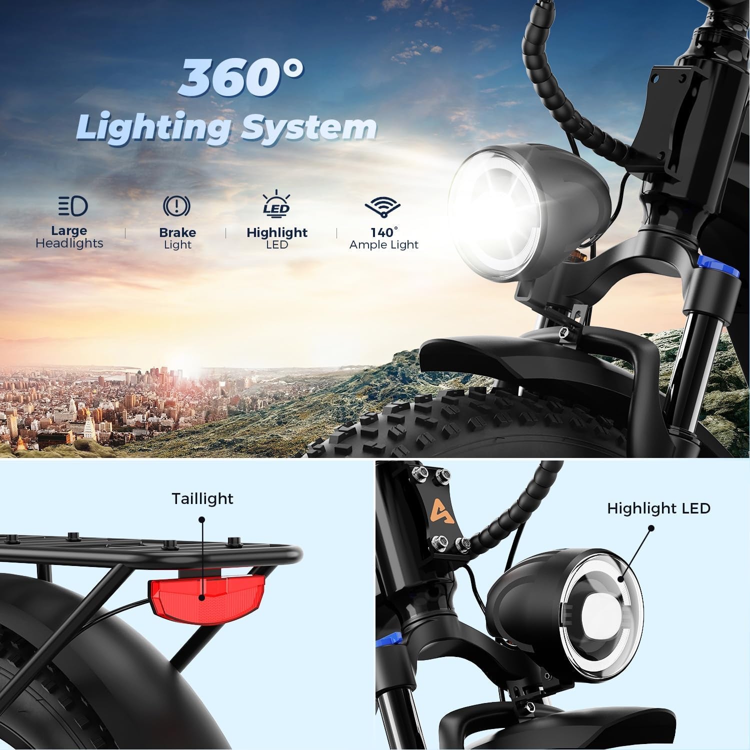 M2 Pro Electric Bike,1800W Motor Electric Bike for Adults, 26'' X 4.0'' Fat Tire Ebike with 48V 17.5AH Battery, 36MPH 85Miles Long Range Electric Mountain Bike, up to 110 Nm