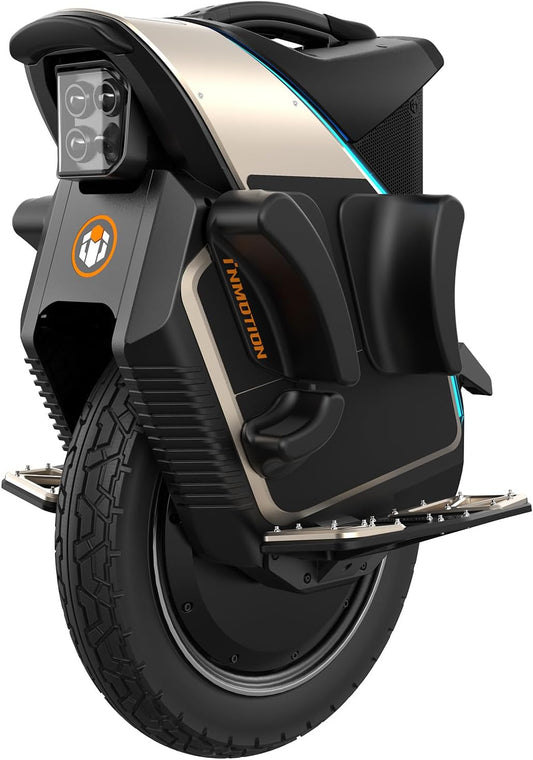 INMOTION V12S City Commuter Electric Unicycle - Upgraded 120Km Range EUC with 4.3" Touchscreen & Anti-Theft Alarm, 90Mm Suspension for Potholes - UL2272 Certified, IPX6 Waterproof Electric Unicycle for Urban Riding