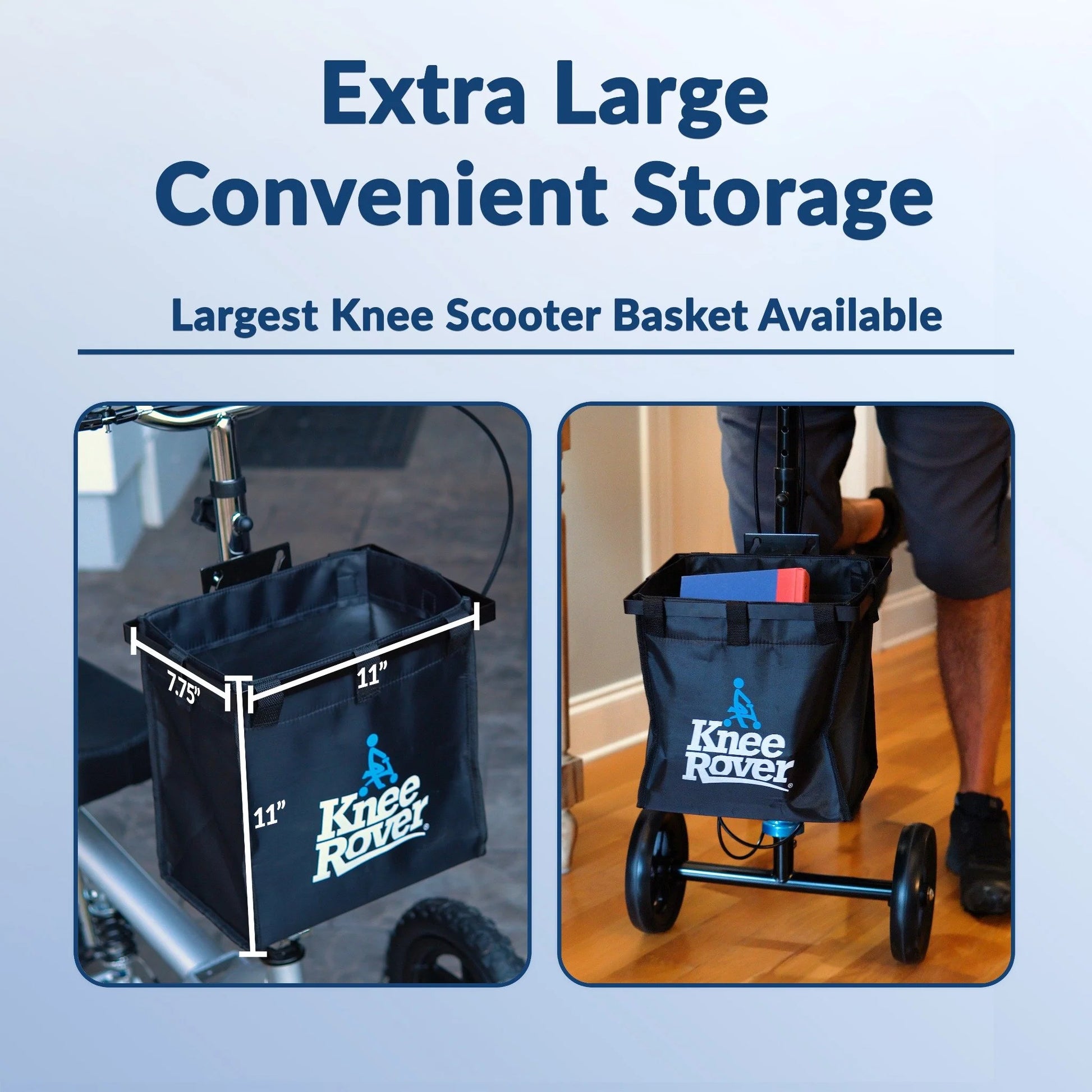 Deluxe Knee Scooter Basket - Spacious, Universal Fit for Most Models