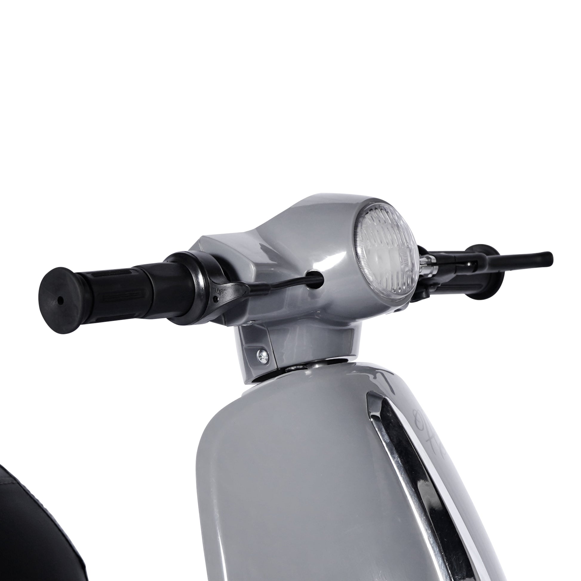 24 Volt Hyper Toys Retro Scooter, Silver, Battery Powered Electric Scooter with Easy Twist Throttle