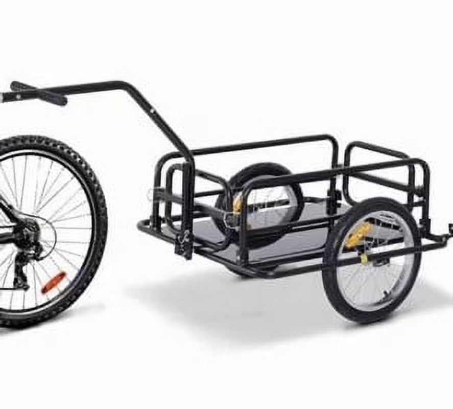 Bike Cargo Trailer, Steel Bicycle Cart, Quick Release Scooter Sports, Black