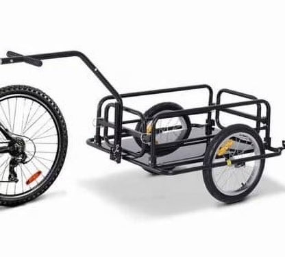 Bike Cargo Trailer, Steel Bicycle Cart, Quick Release Scooter Sports, Black
