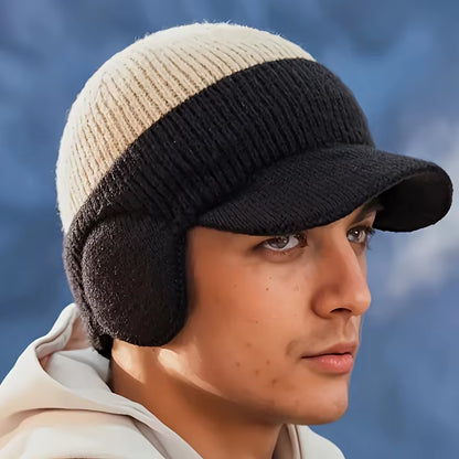 Winter Thermal Knitted Baseball Cap Thickened Ear Protection Warm Hat Windproof Men Women Outdoor Sports Running Hiking Beanie