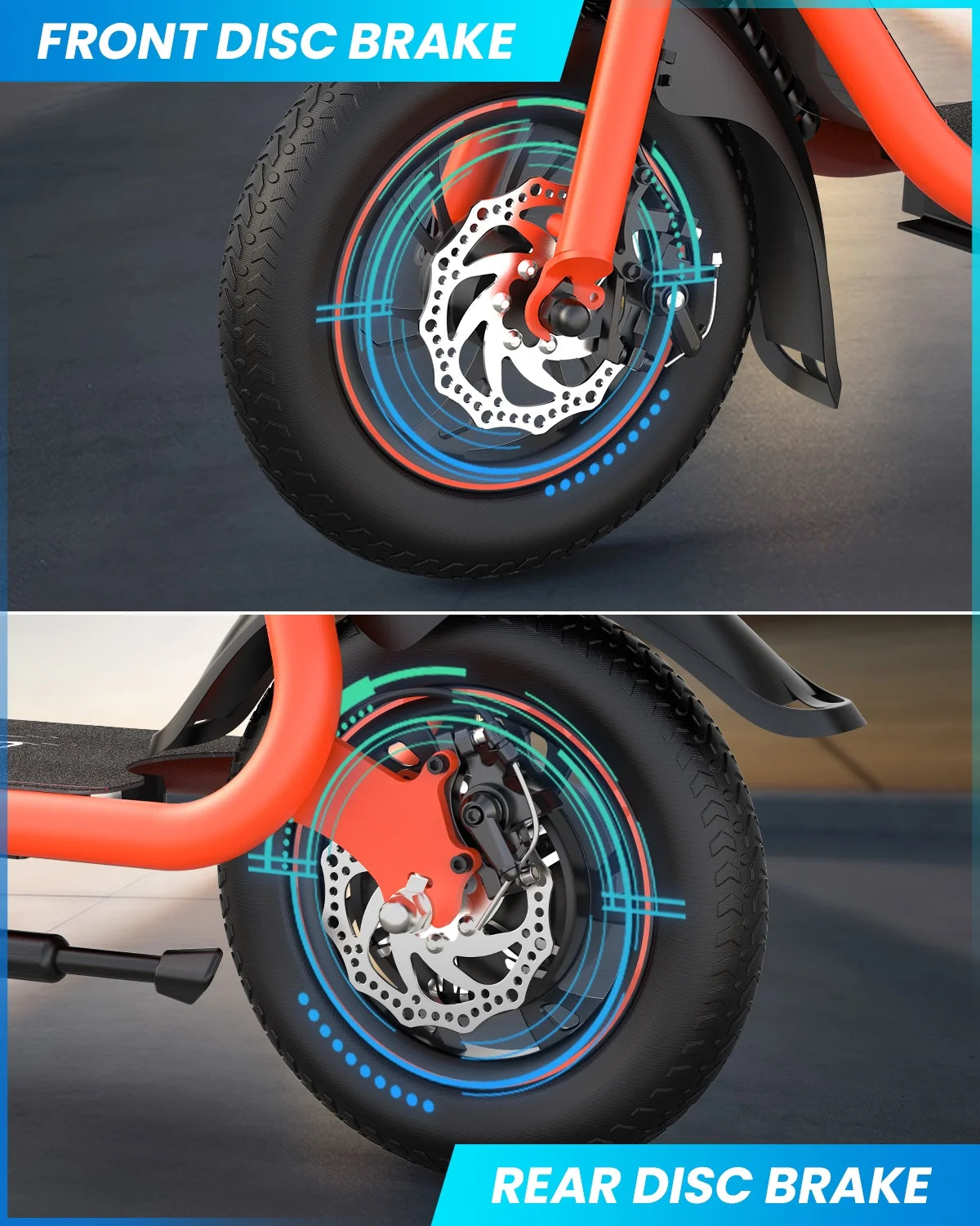 450W Electric Scooter with Seat, Commuter Electric Scooter for Adult with Basket & Free Phone Holder & Steel Cable Lock & Inner Tube- up to 21 Miles 15.5Mph-Oange