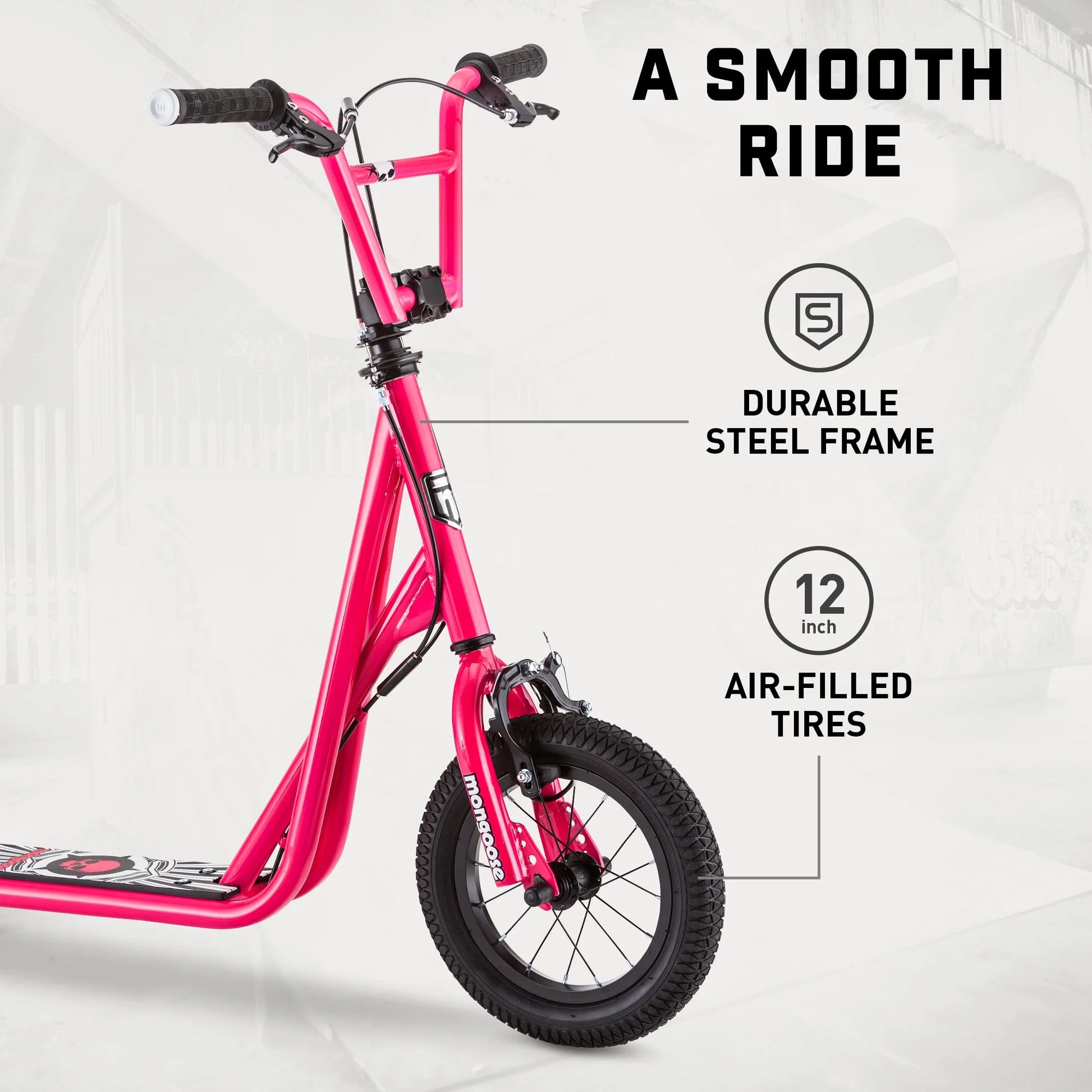 Expo Scooter for Kids, 12 Inch Wheels, Ages 6+, Pink