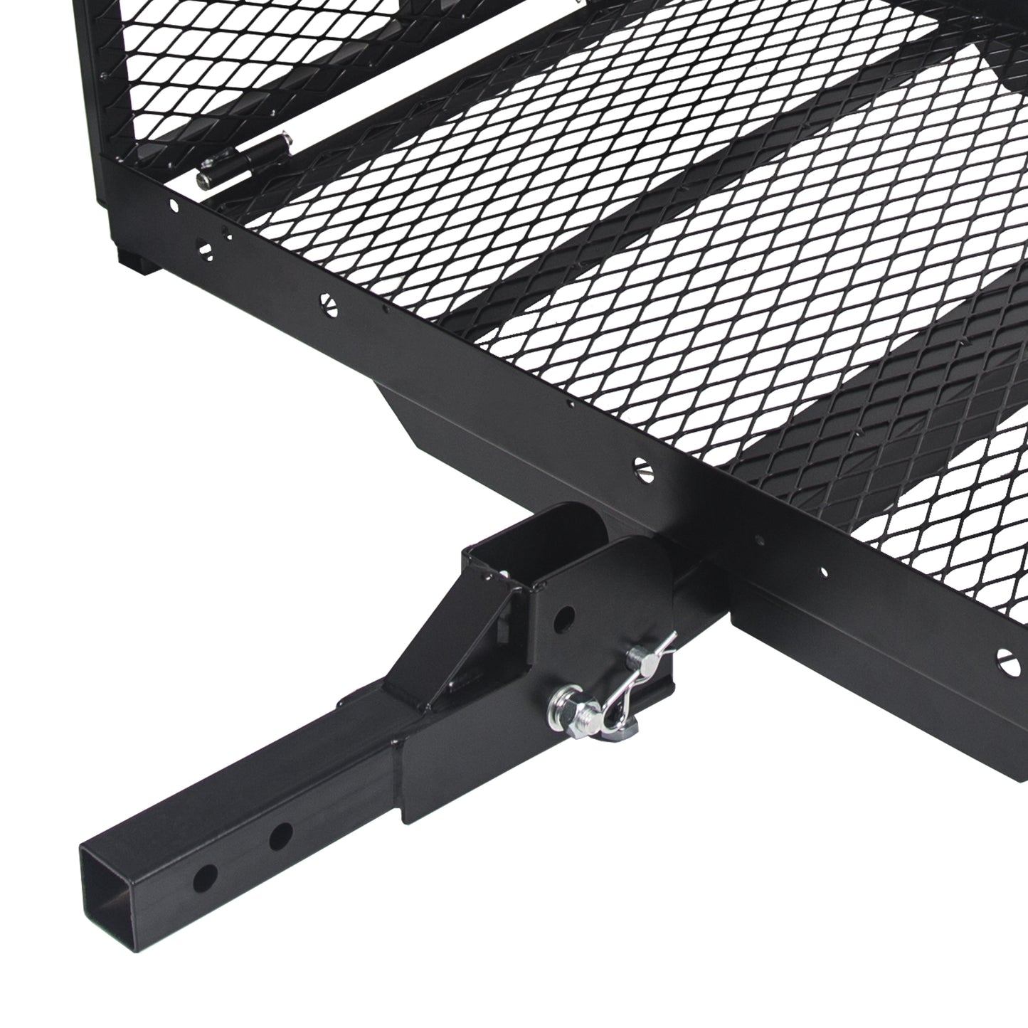 Hitch Mounted Cargo Carrier Mobility Scooter and Wheelchair Carrier Rack with Loading Ramp Luggage Basket Disability Medical Lift Rack