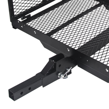 Hitch Mounted Cargo Carrier Mobility Scooter and Wheelchair Carrier Rack with Loading Ramp Luggage Basket Disability Medical Lift Rack