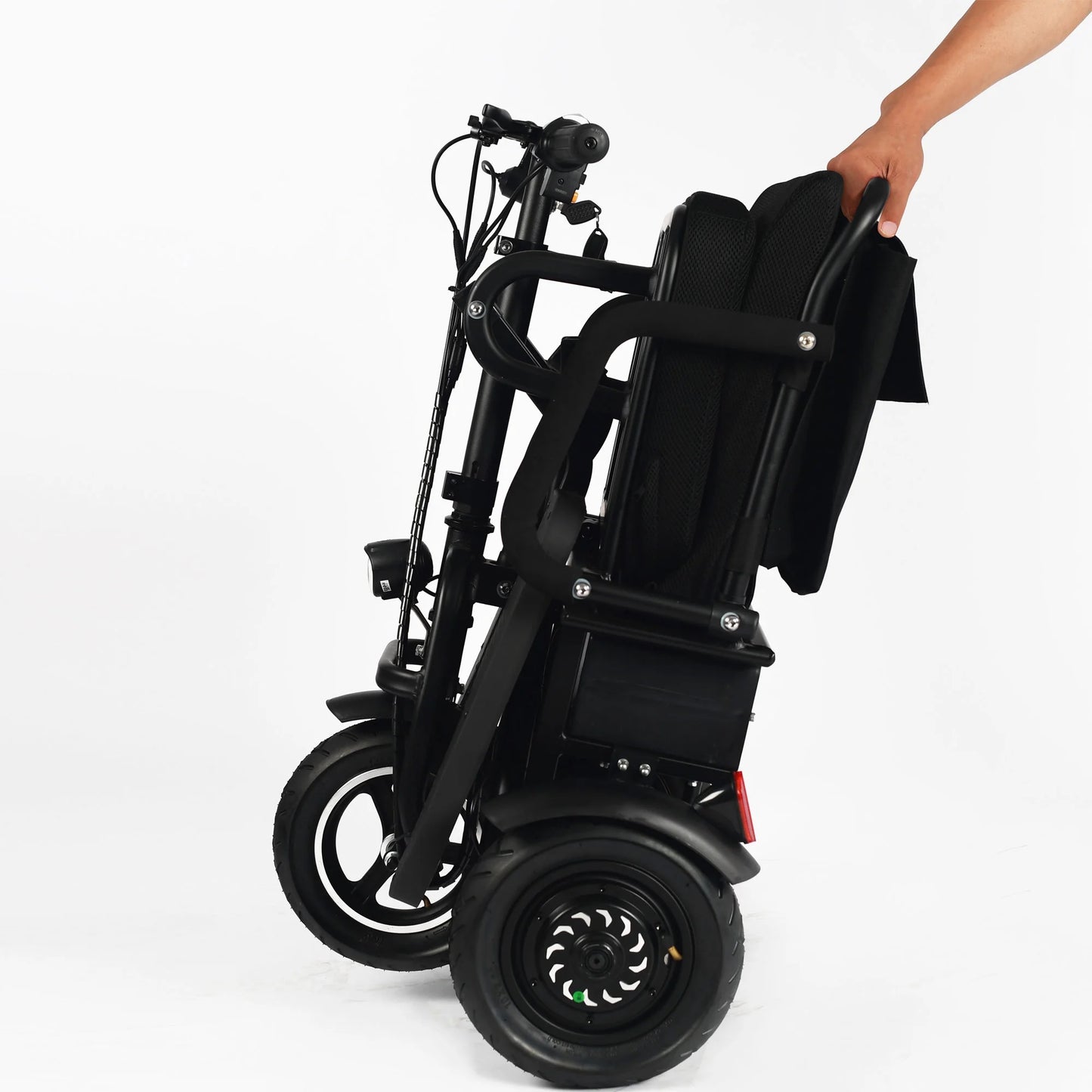 Folding Mobility Electric Trike 48V 700W Dual Motor Lithium Black