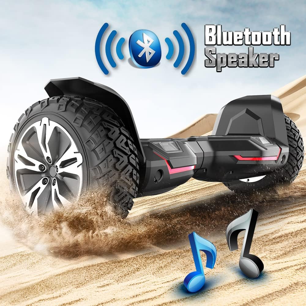 Gyroor Warrior 8.5 Inch All Terrain off Road Scooter with Bluetooth Speakers and LED Lights, UL2272 Certified Self Balancing Scooter