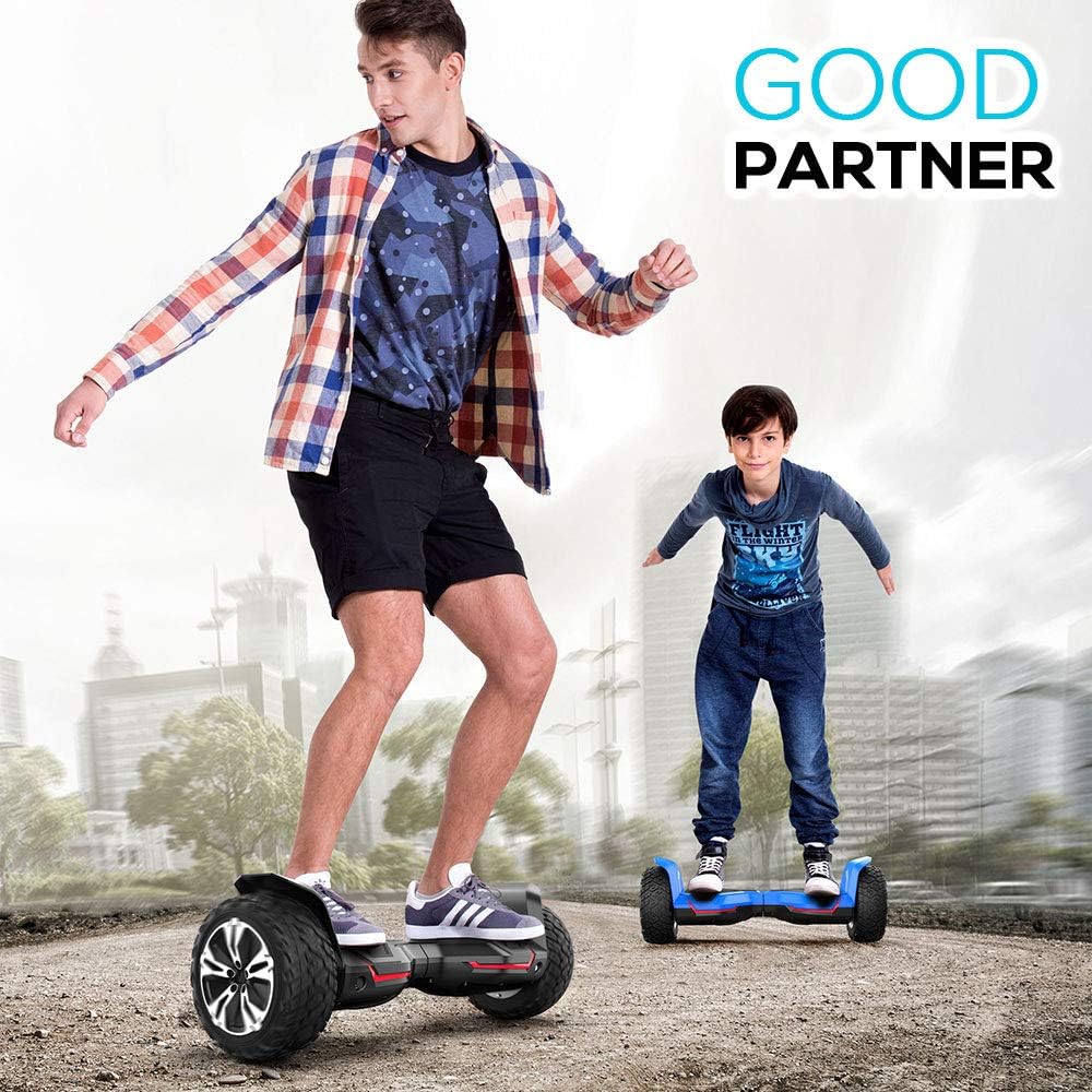 Gyroor Warrior 8.5 Inch All Terrain off Road Scooter with Bluetooth Speakers and LED Lights, UL2272 Certified Self Balancing Scooter