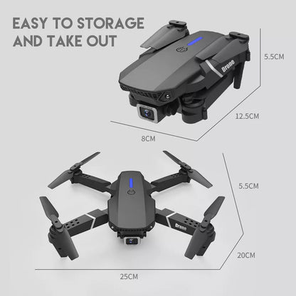 4K HD Dual Camera RC Drone with Wifi FPV Foldable Quadcopter +4 Battery Black