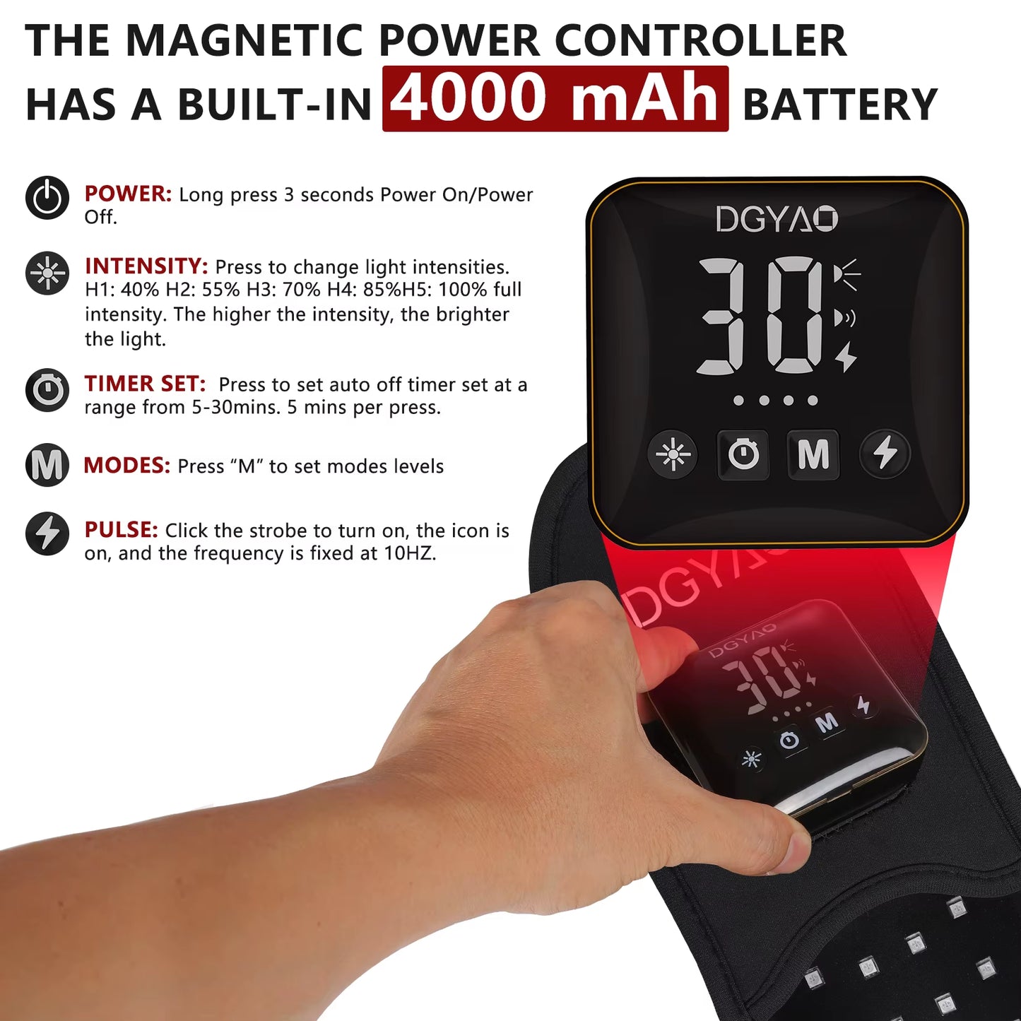 DGYAO Cordless Homeuse Red Light Therapy Slipper for Foot Pain