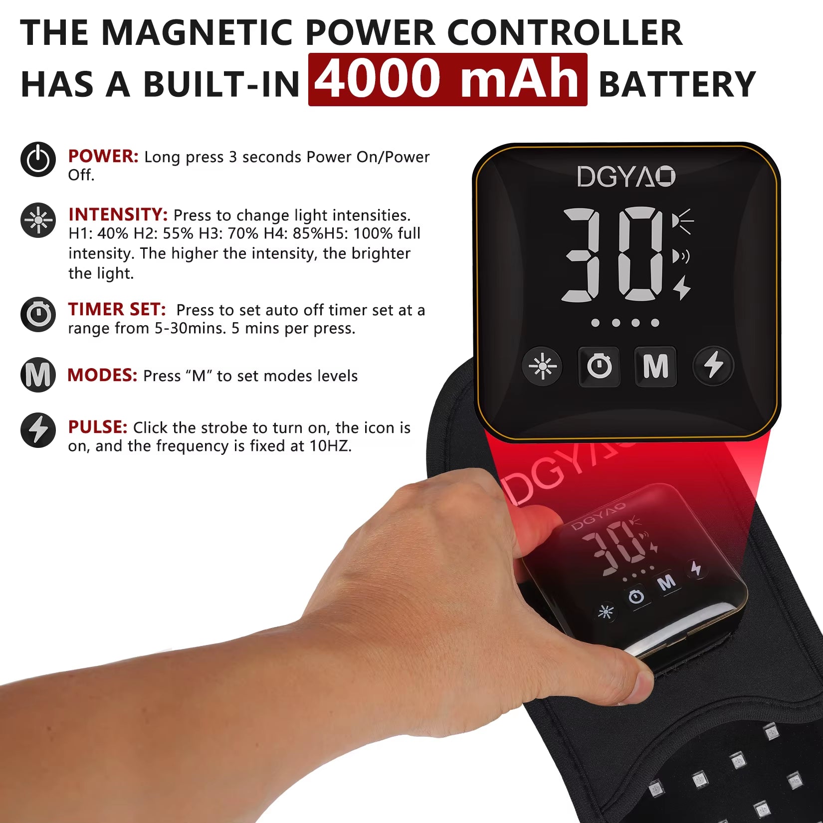 DGYAO Cordless Homeuse Red Light Therapy Slipper for Foot Pain