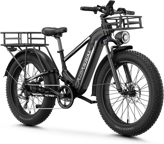 M2 Pro Electric Bike,1800W Motor Electric Bike for Adults, 26'' X 4.0'' Fat Tire Ebike with 48V 17.5AH Battery, 36MPH 85Miles Long Range Electric Mountain Bike, up to 110 Nm