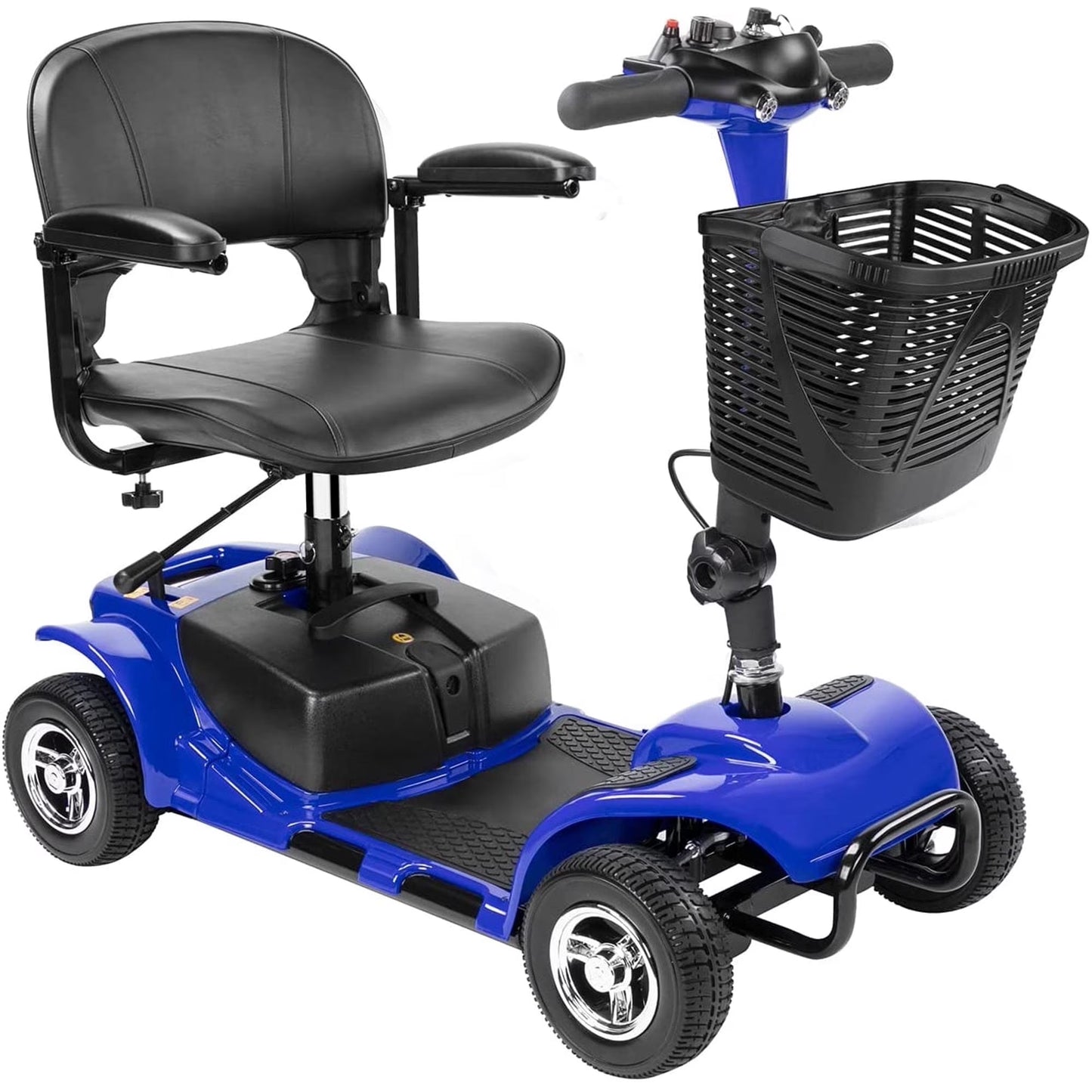 Upgrade 4 Wheels Mobility Scooter for Seniors, Foldable Electric Powered Mobility Wheelchair for Adult, 350Lbs, Blue