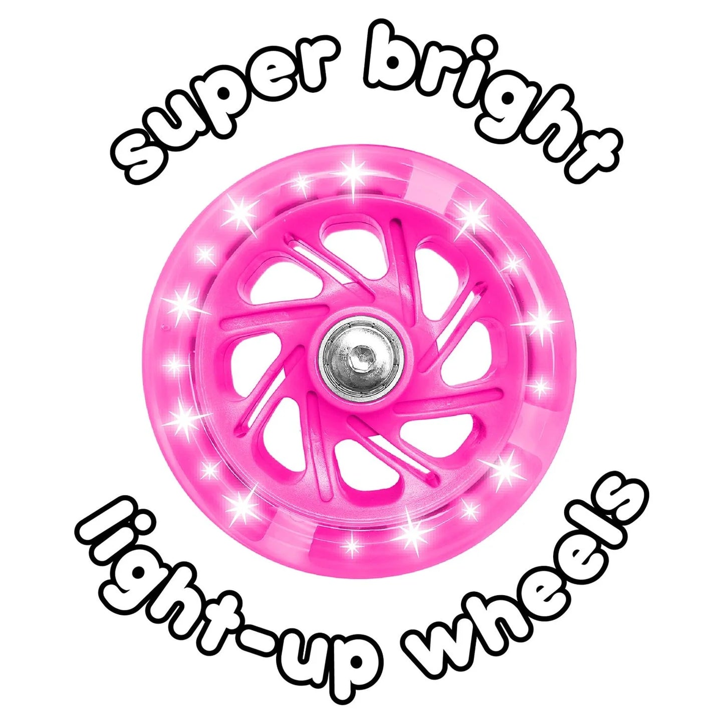 Jr 3 Wheel Scooter & Helmet - Pink 3+ - Super-Bright Light up Wheels - Unisex