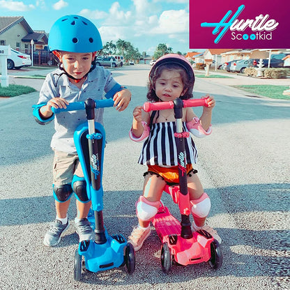 Fitness HURFS56.5 - Scoot Kid 3-Wheel Kids Scooter - Child & Toddler Toy Scooter with Built-In LED Wheel Lights, Fold-Out Comfort Seat (Ages 1+)