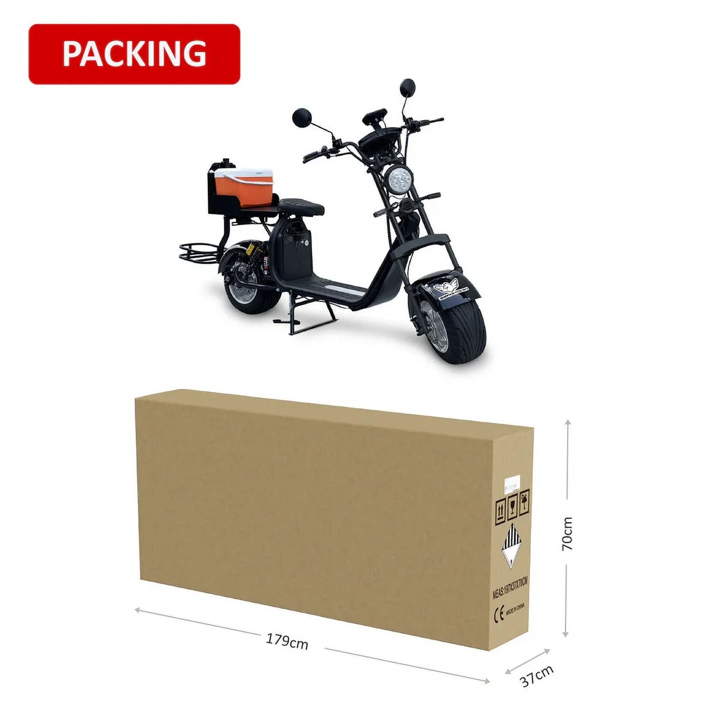 D2 Electric Bike Moped for Adults Fat Tire Golf Cart 2000W Motor 80-Mile Range 20MPH Top Speed Dual Batteries Hydraulic Brakes Motorcycles