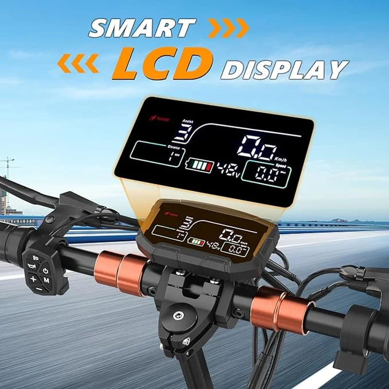 Electric Scooter for Adults with Seat, 800W 12.5Ah Adult Electric Commute Scooter, 3 Speeds Kids Electric Skateboard E-Scooter Bikes, up to 28Mph & 32Miles Range