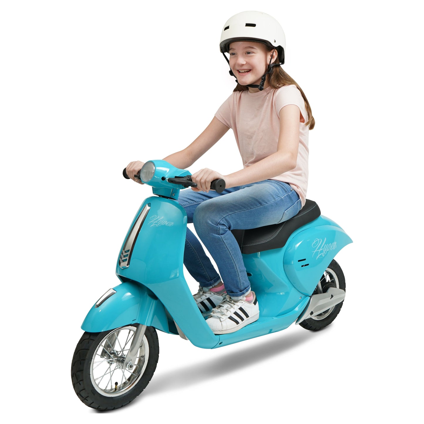 24V  Retro Electric Scooter, Easy Twist Throttle, Blue, Ages 13+, Including Teens, Tweens