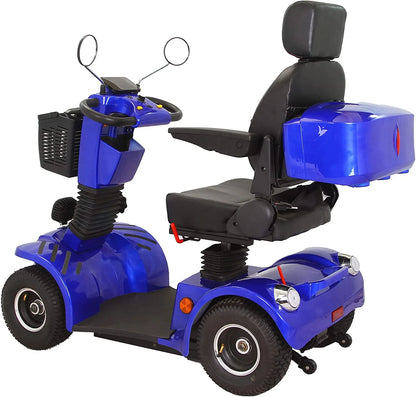 Featherlite 4-Wheel Mobility Scooter with Charger, Blue, 350 Lb Limit