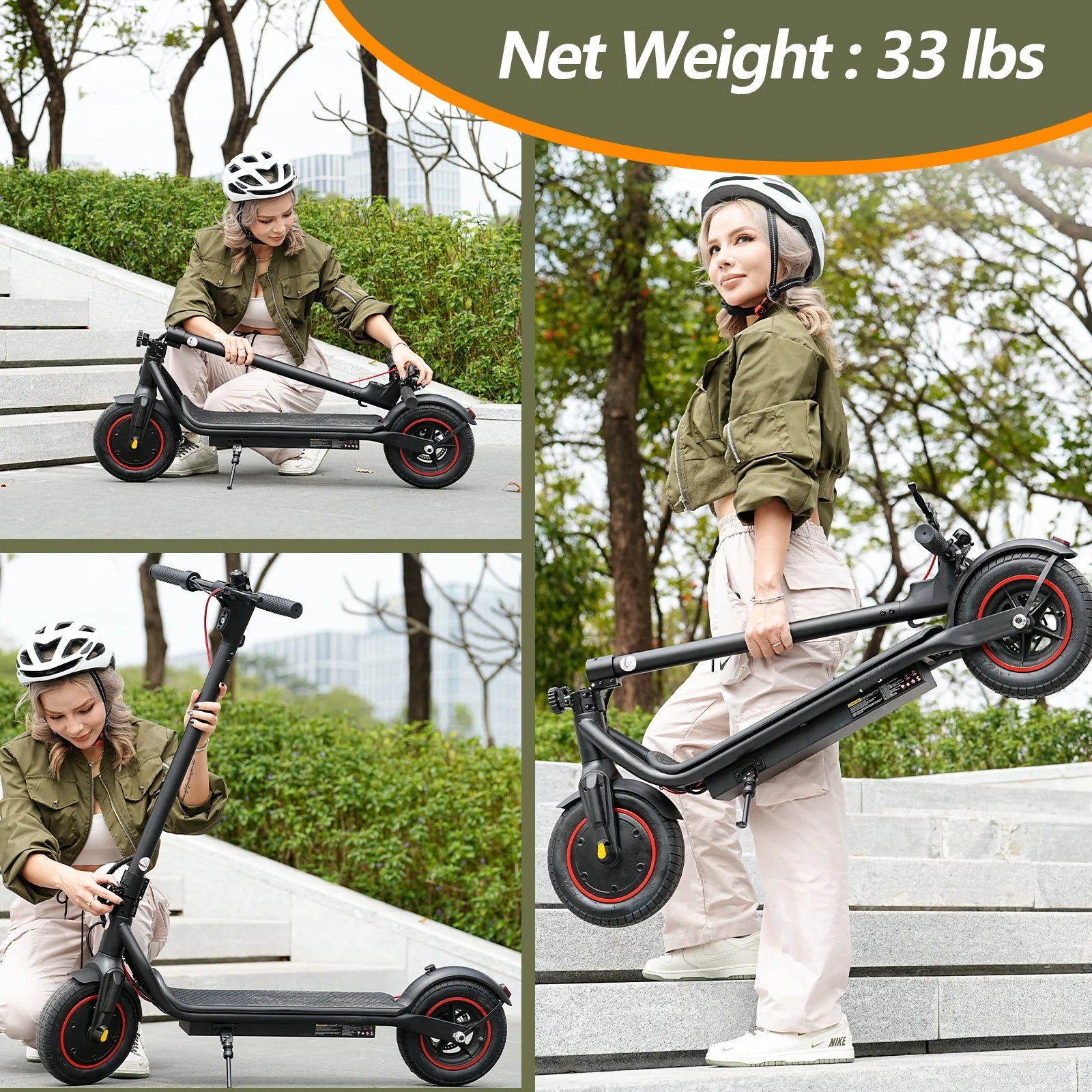 LF6 Electric Scooter with 500W Motor, 10” Tires, 22Mph & 23Miles Range, Folding Commuting E-Scooter for Adults with APP Control