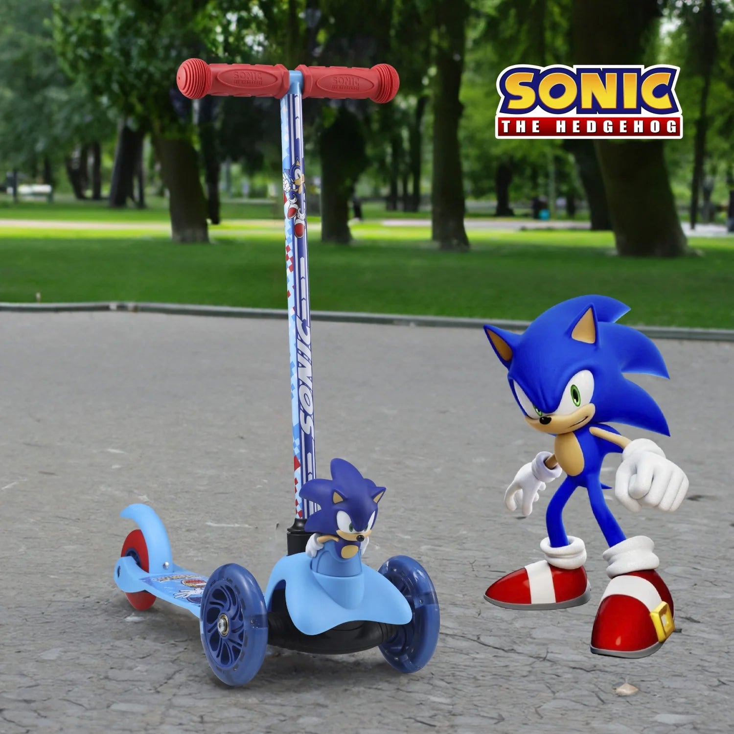 Ride-N-Glide Buddies 3D Toddler Scooter, 3 Wheel Scooter for Kids Ages 3+, Blue