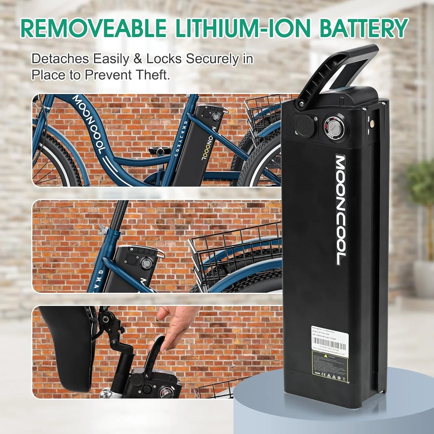 Electric Tricycle for Adults, 350W Electric Trike 7 Speed with 36V Removable Battery, 3 Wheel Electric Bikes for Women Men Seniors, 450Lb, 24/26 Inch Tire